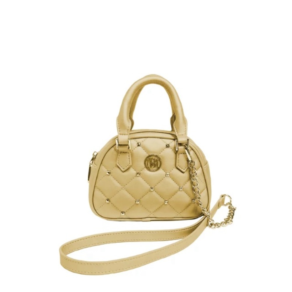 Badgley Mischka Metallic Gold Crossbody Dome Bag